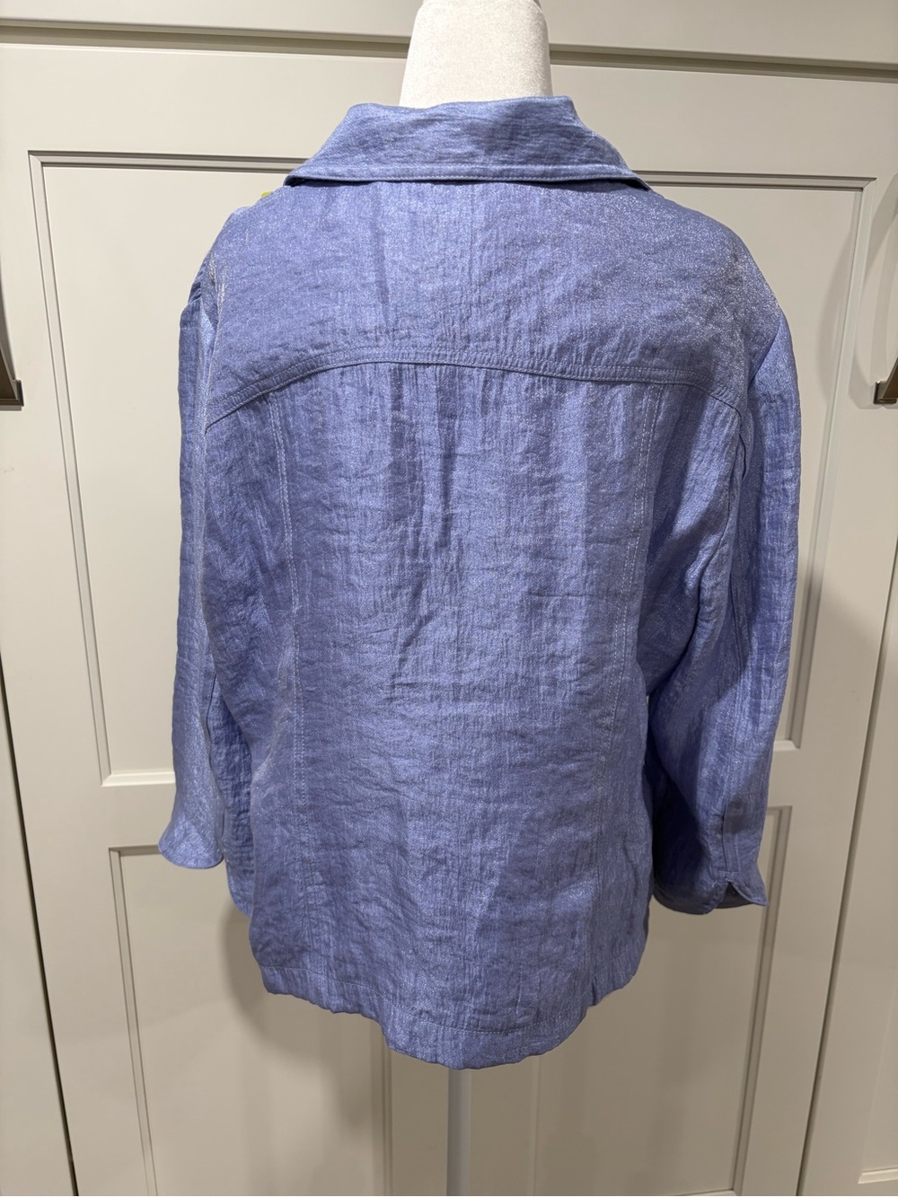 Ruby Rd. Light Blue Button-Front Linen-Blend Jacket - Picture 5 of 5